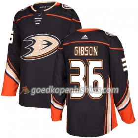 Anaheim Ducks John Gibson 36 Adidas 2017-2018 Zwart Authentic Shirt - Mannen